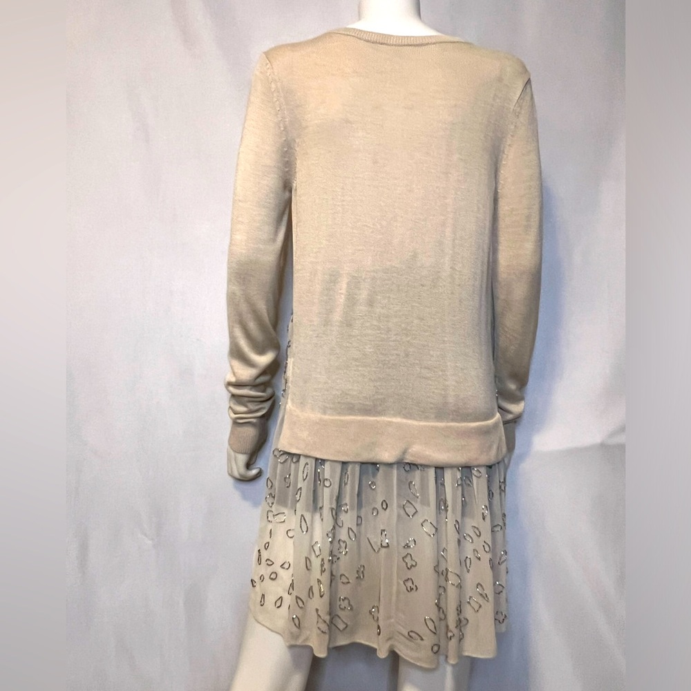 CHAN LUU. EUC.Stunning designer cardigan sweater with silk underlay. Almandine.M - Picture 4 of 12